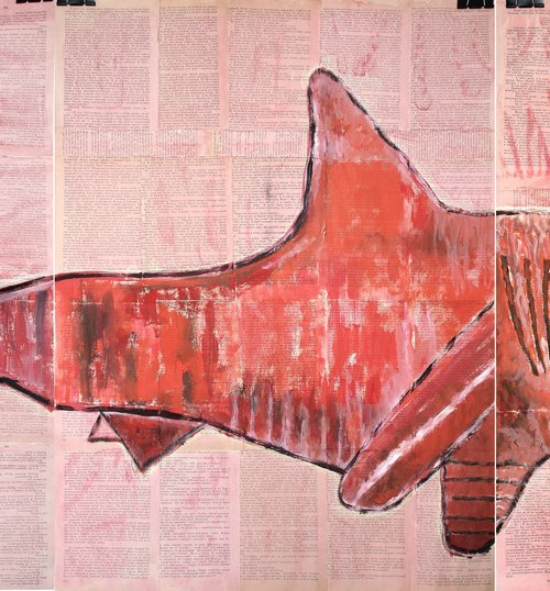 Red shark.(triptych) by Marat Cherny