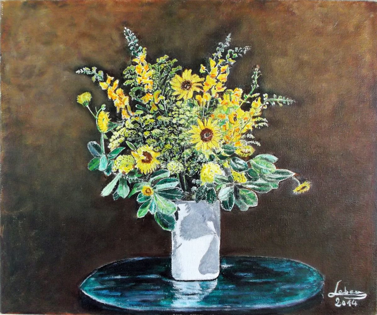 Flowers yellow daisies - garden - bouquet by Isabelle Lucas