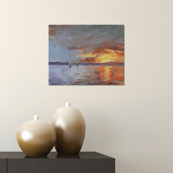 Seascape in orange