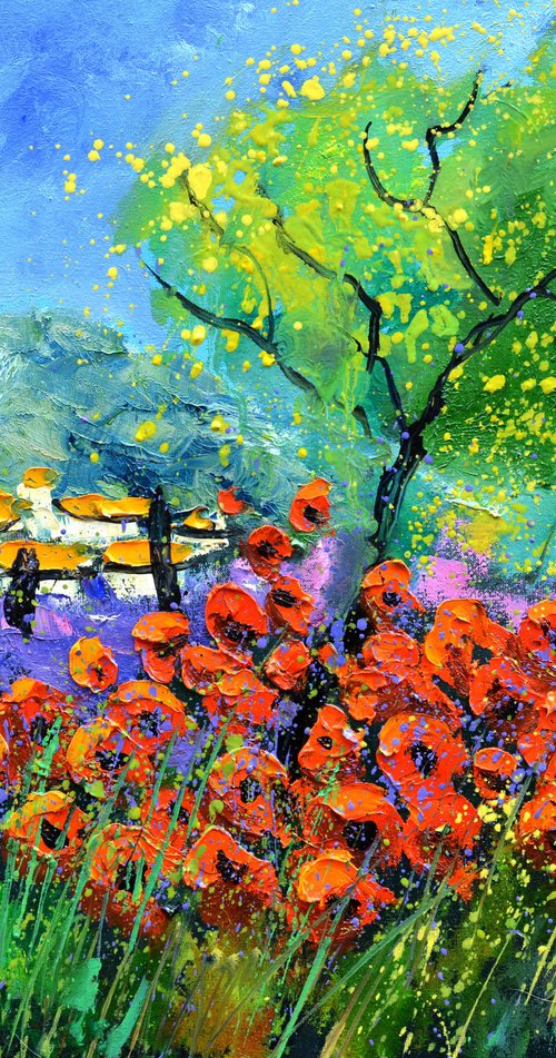 Red poppies in Provence - 4523 by Pol Henry Ledent