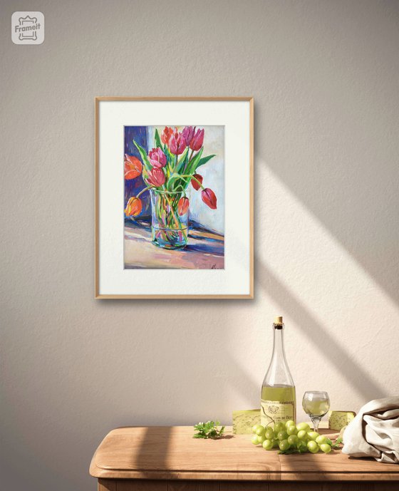 Spring still life with tulips