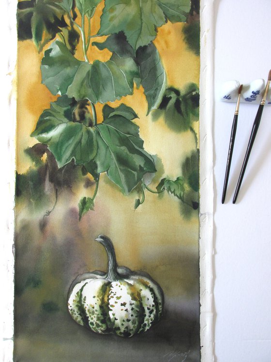 autumn still life with pumpkin