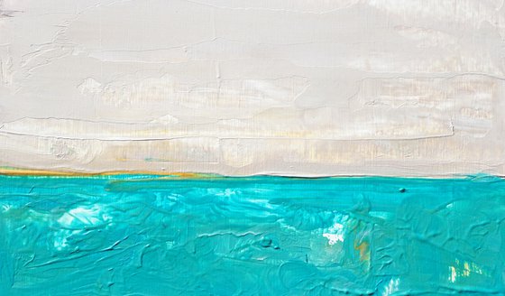 Teal and Haze 16x16cm