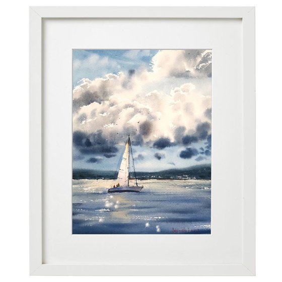 Sailboat and clouds