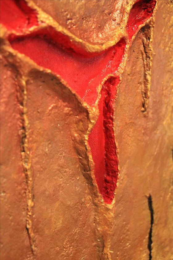 Abstract Red Gold Brown