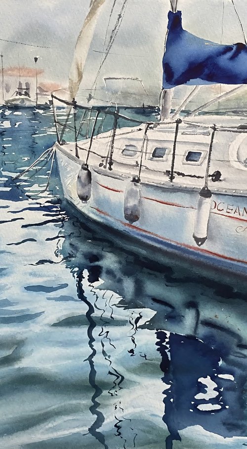White yacht by Natalia Butenko