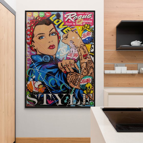 Rosie Styling 140cm x 100cm Textured Urban Pop Art