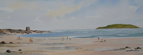 Portmarnock Beach and Martello by Maire Flanagan