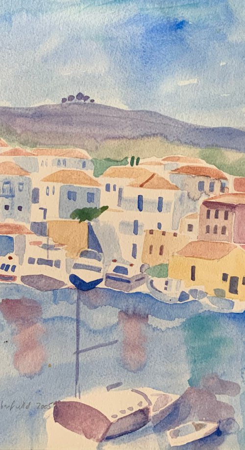 The old harbour, Spetses by Mary Stubberfield