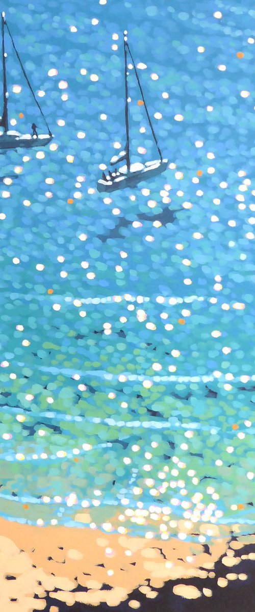 Turquoise blue and the beach by Gordon Hunt