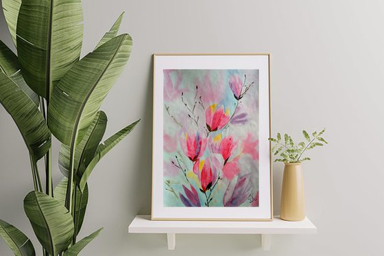 Magnolia Watercolor Painting