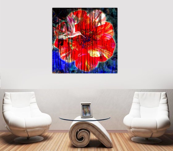 Flower and Colibri