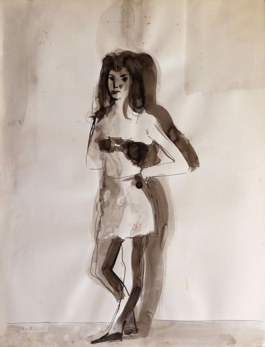 Irene, ink on paper 65x50 cm by Frederic Belaubre