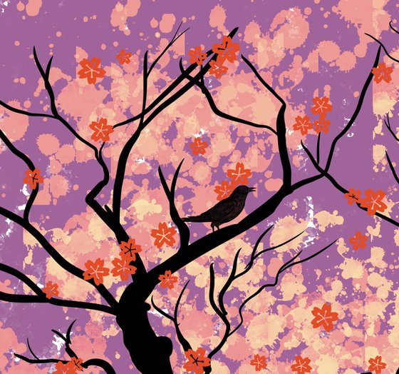 Blossom Tree Bird pink