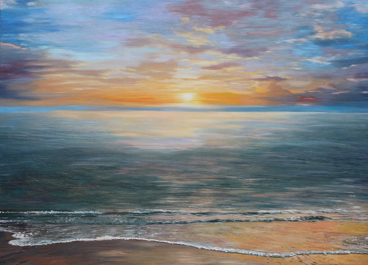 Impressionistic Landscape Oil Painting By Kenneth Halvorsen, 60 X 44", Heaven On Earth, Original Artwork