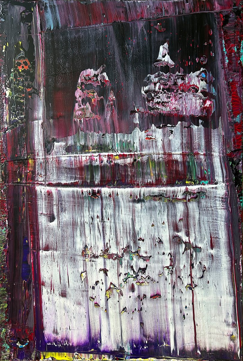 Expressive Abstract Acrylic Painting By Preston M. Smith (Pms), 24 X 36", "Torn Apart", Original Artwork