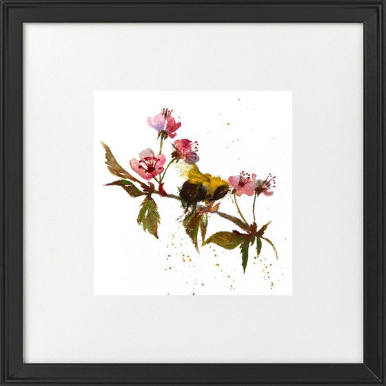 Bee & Cherry Blossom Framed