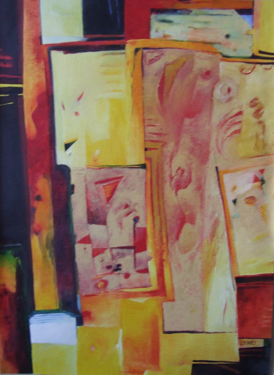 Abstract Oil Painting By Csaba Csendes, 18 X 24, Play With Me !, Original Artwork