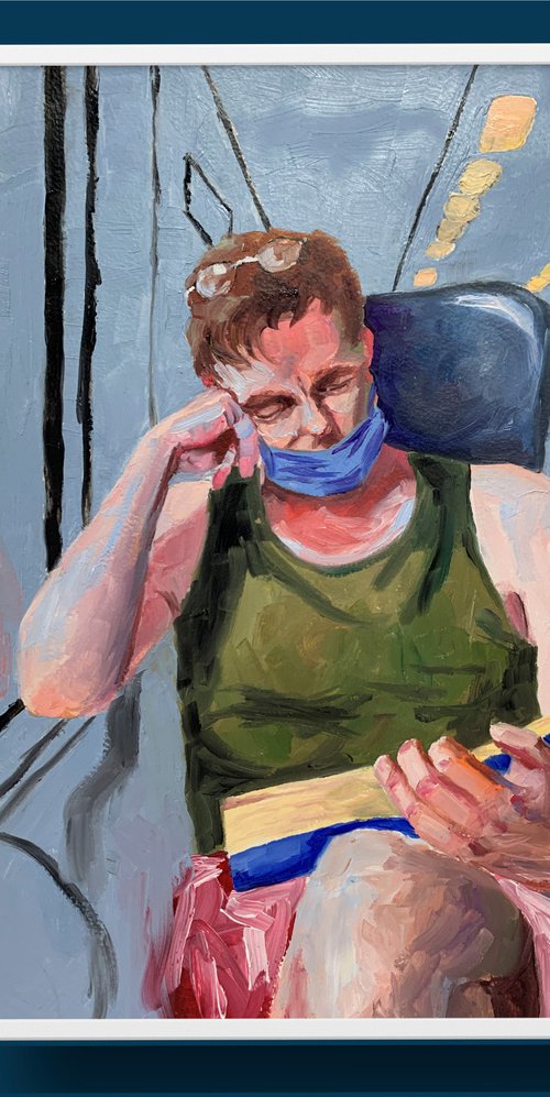 Reading man in a train. by Vita Schagen