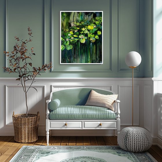Water Lily Oil Painting