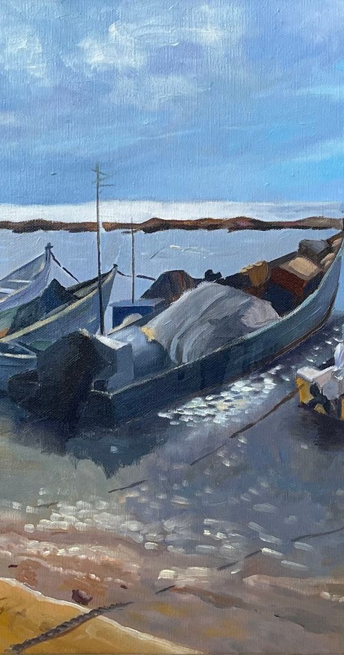 Fishing Boats at Rest by Liora Naor