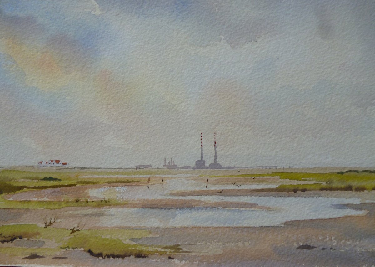 Expressive Landscape Watercolour By Maire Flanagan, 11 X 7", Clontarf, Original Artwork