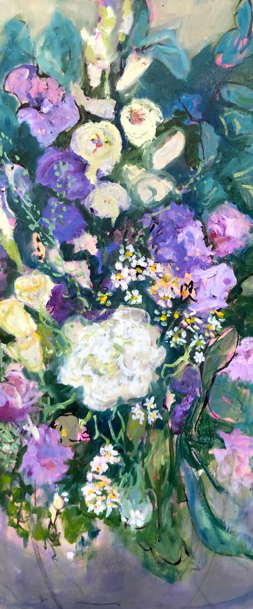 PURPLE AND PINK FLOWERS by Maureen Finck