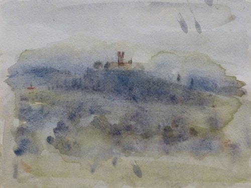 Castle on the Hill, 24x18 cm by Frederic Belaubre