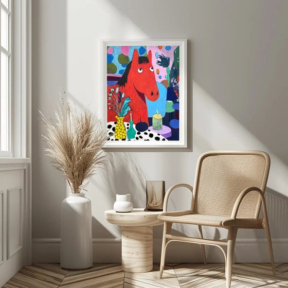 Still Life with a Red Horse