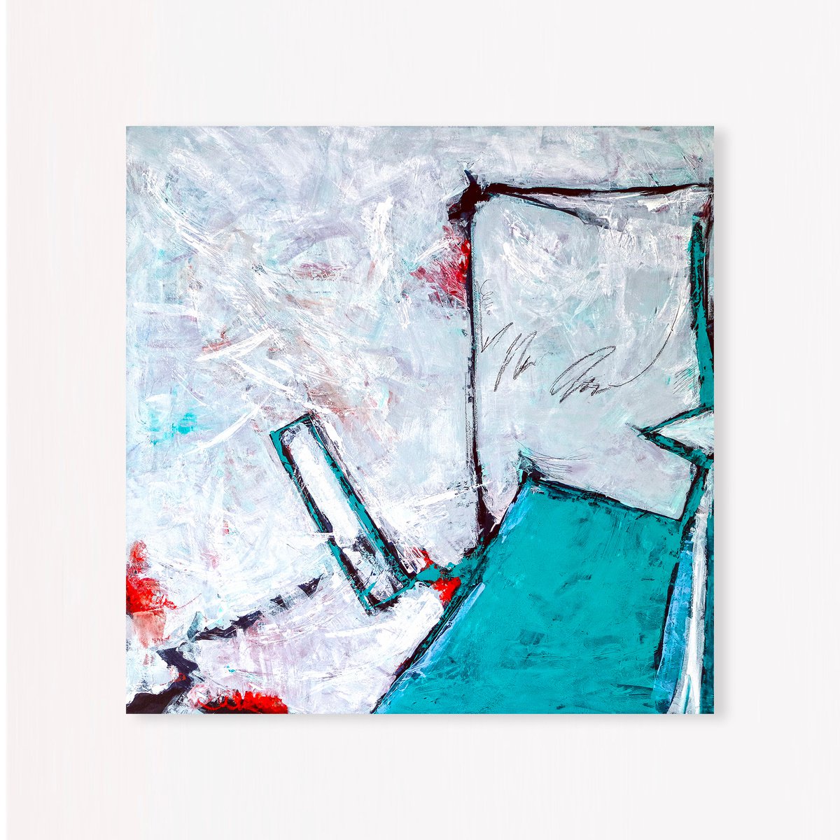 Abstract Acrylic Painting By Hyunah Kim, 40 X 40, Door Ii, Original Artwork