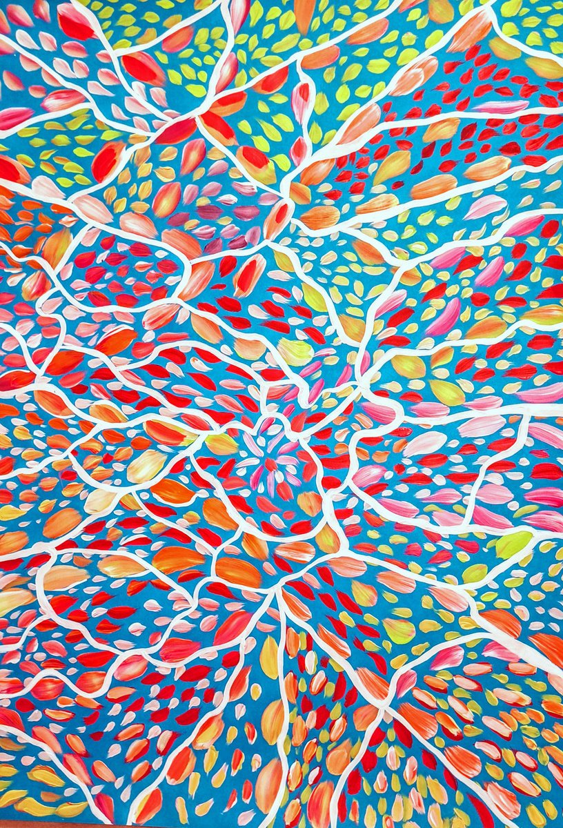 Organic Abstract Acrylic Painting By Sanja Jancic, 28 X 39", Bluishness, Original Artwork