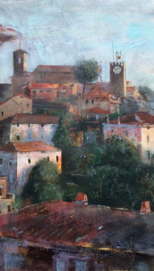 Montekatini fortres Italy by Nenad Kojić watercolorist