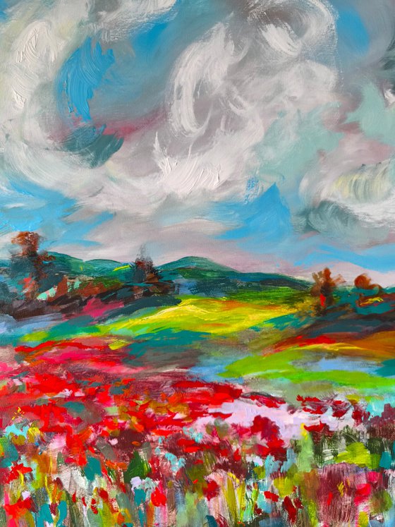 Landscape with poppies