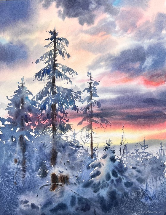 Winter Forest Sunset #2