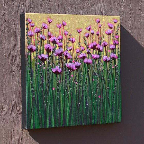 Purple Blooms in Spring Sun