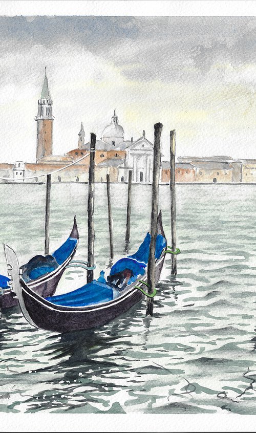 Gondolas In Venice Italy by Stephen Murray