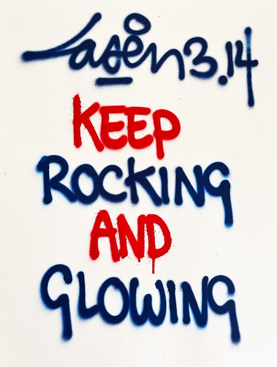 Urban And Pop Abstract Painting By Laser 3.14, 20 X 26", Keep Rocking And Glowing, Original Artwork