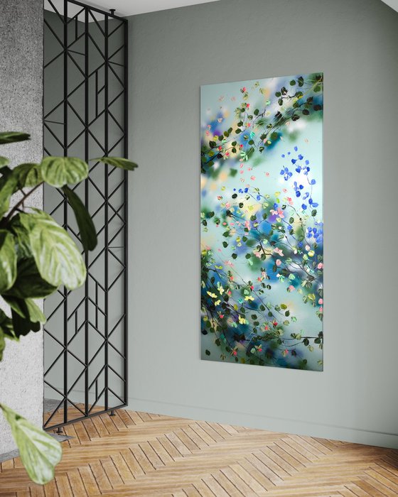 Large square acrylic painting "Ethereal Stillness"