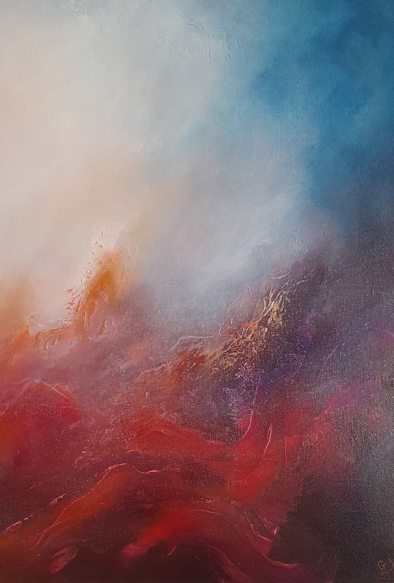 WRATH OF ANGELS XIV (LARGE SKYSCAPE/CLOUDSCAPE OIL PAINTING 80CMS X 80CMS)