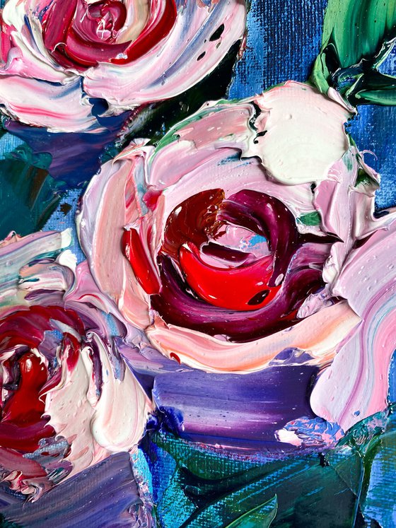 Flowing Roses in Blue