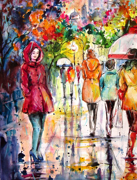 London in the rain