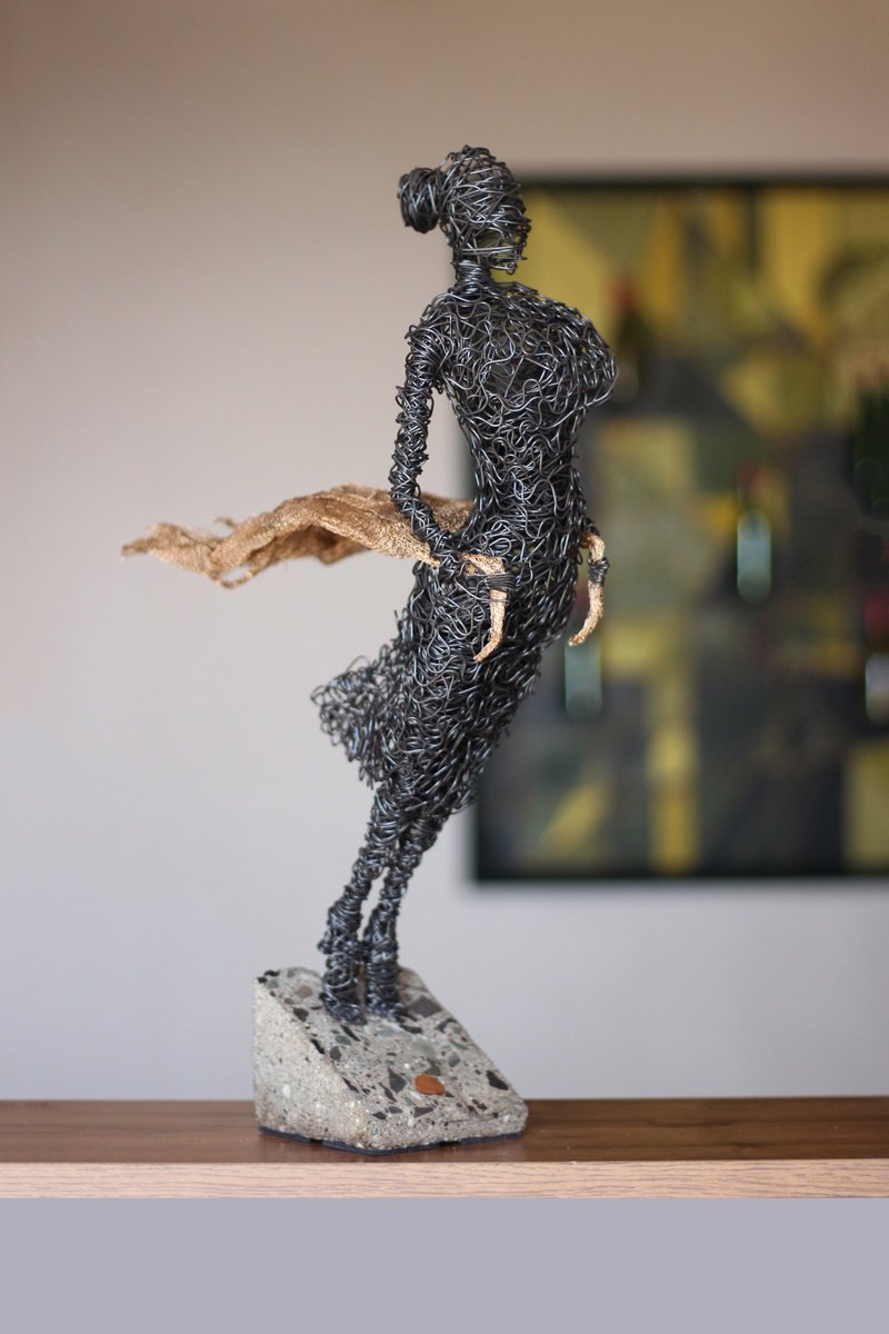 Expressive Portrait Sculpture By Karen Axikyan, 11 X 19", Silent Power, Original Artwork