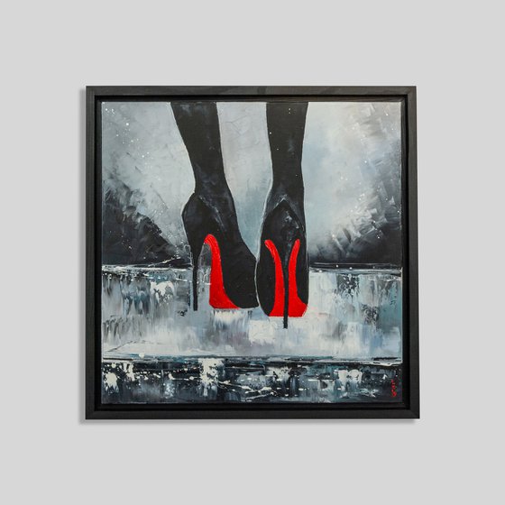 TAKE OFF YOUR SHOES! (FRAMED 22''X22'')