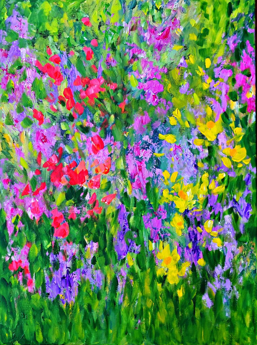 Spring Garden Iv By Jan Rippingham, 18 X 24, Artwork For Sale On Artfinder
