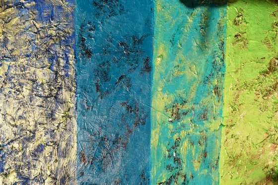 Blue & Green Stripes / 152 cm x 60 cm