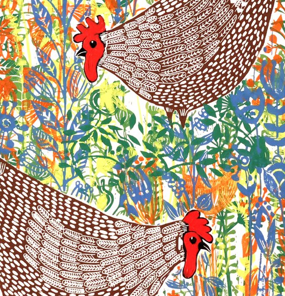 Hens in the yard