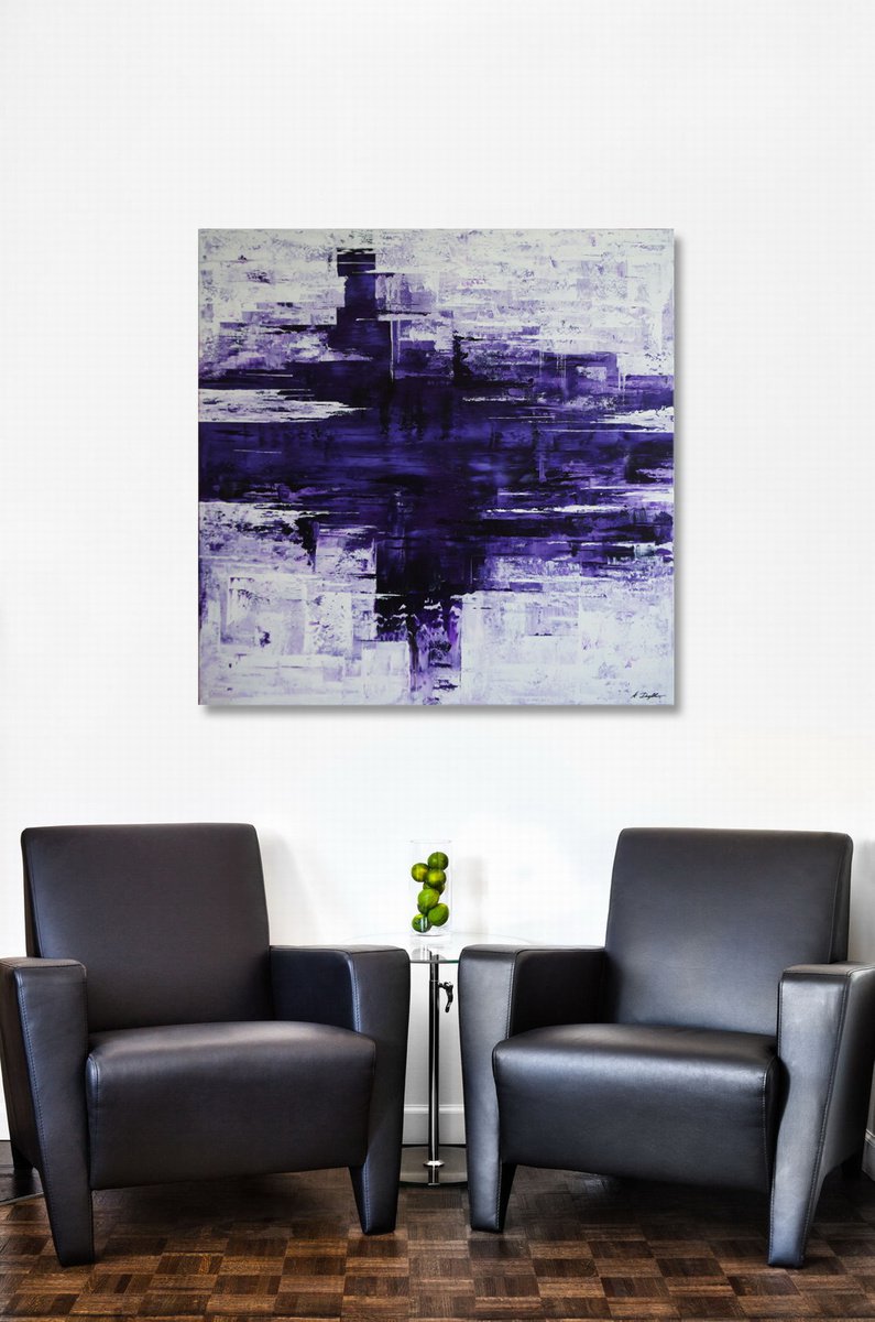 Purple Meltdown (100 x 100 cm) XXL (40 x 40 inches) by Ansgar Dressler