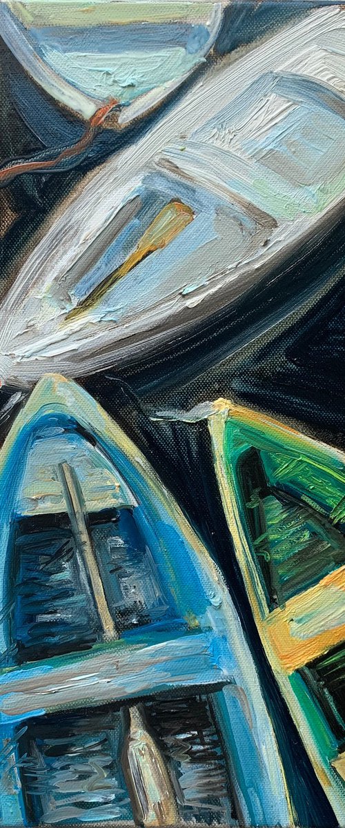 Boats on the river by Olga Pascari