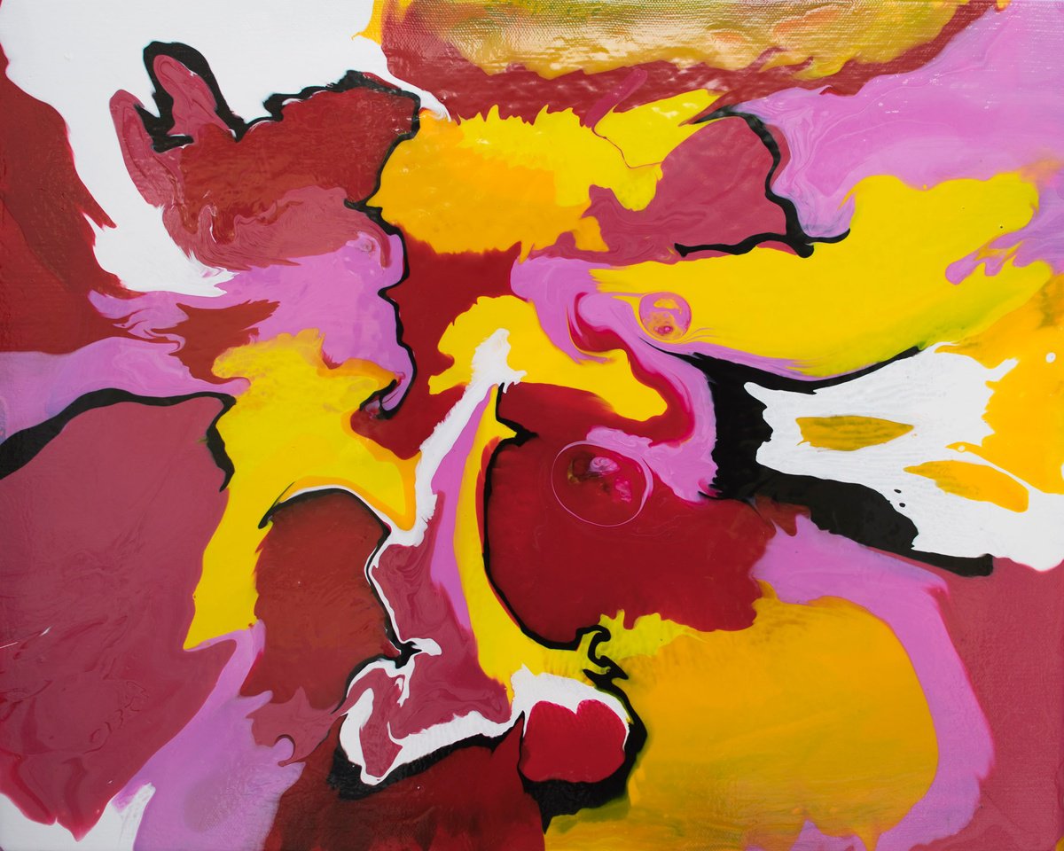 Abstract Acrylic Painting By Km Arts, 20 X 16", Paradiso, Original Artwork