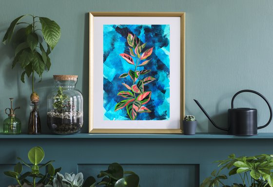 Plant on expressive background